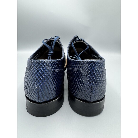 Stacy Adams Men\'s Madison Oxford Anaconda Print Shoes, Blue, Size 12 D main image 5